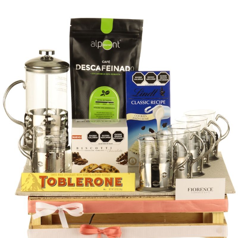 Original Set de Cafetera con Tazas y Productos Gourmet