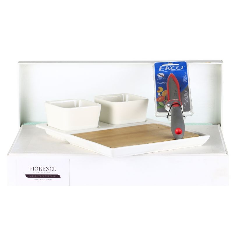 Productos Gourmet y Juego de Botaneros de Cerámica