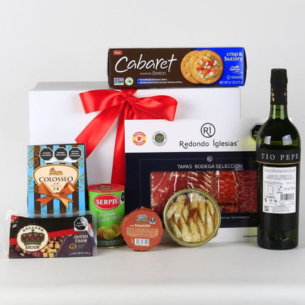 Caja de Regalo con Jerez Tio Pepe y Charcutería
