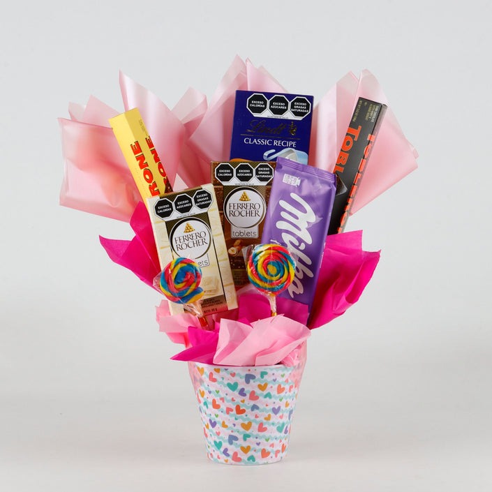 Candy Bouquet con Barras Gigantes de Chocolate