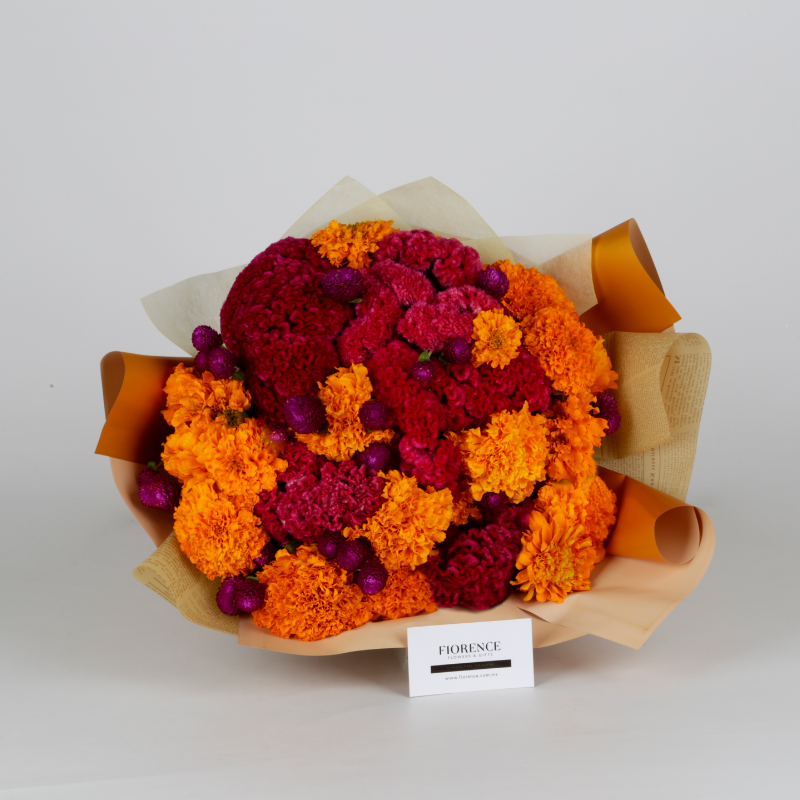 Cempasúchil and Cockscomb Autumn Bouquet