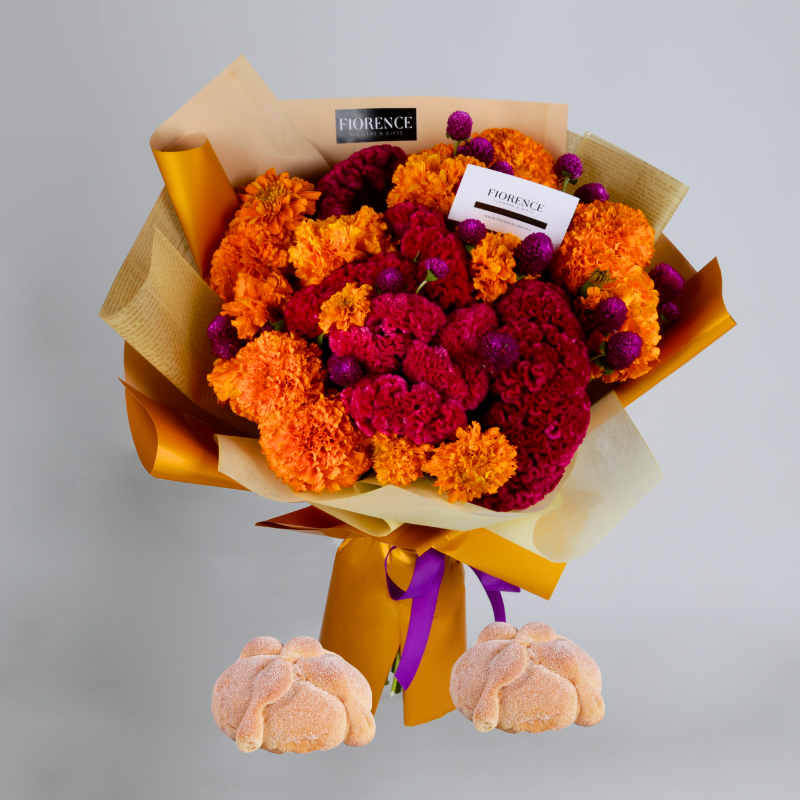 Cempasúchil and Celosía Autumn Bouquet