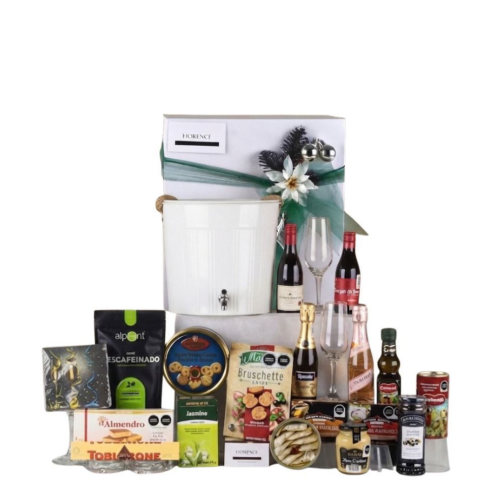 Deluxe Christmas Gift with Wines and Gourmet Selection