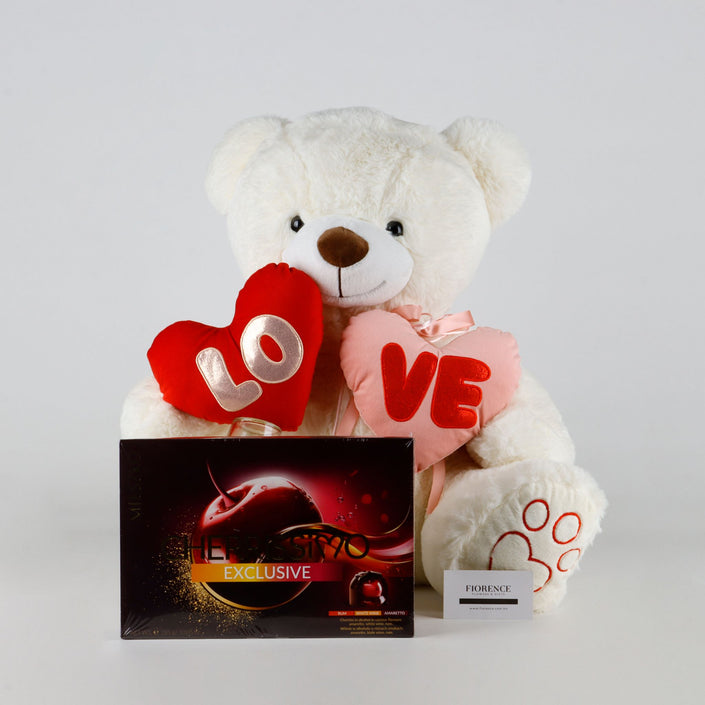 White Love Hug Bear