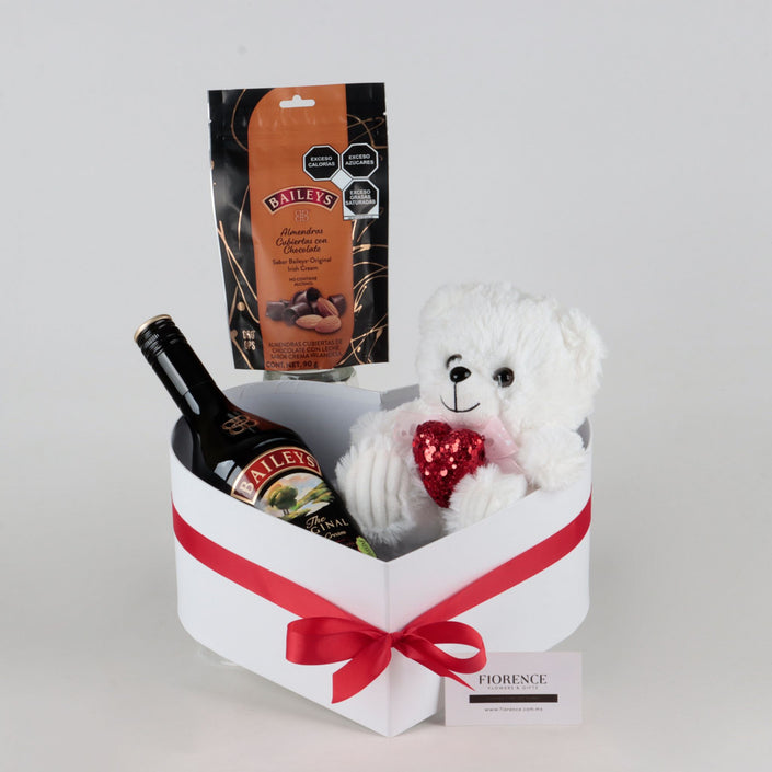 Caja Dulce Corazón con Baileys, Osito y Chocolates