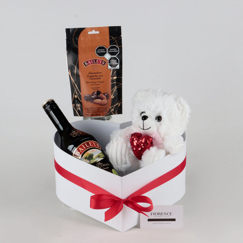 Caja Dulce Corazón con Baileys, Osito y Chocolates