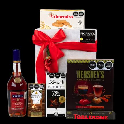 Delicioso Cognac Francés Acompañado de Chocolates - Regalo Navideño