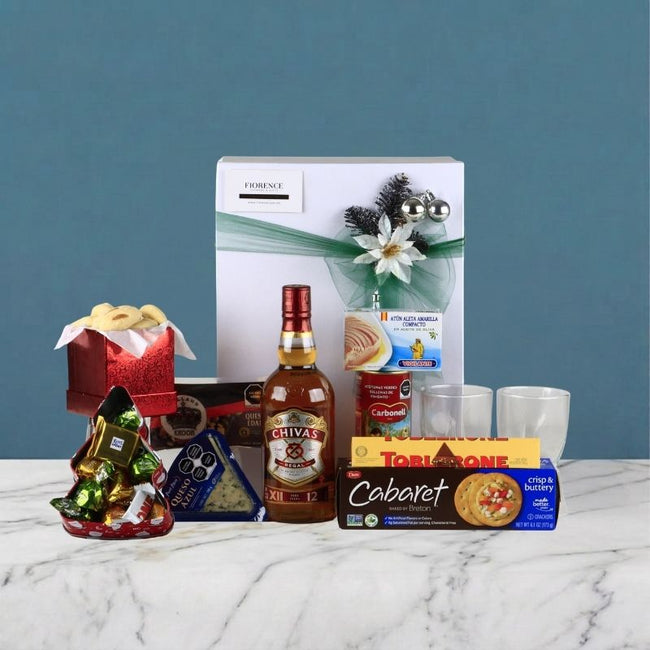 Chivas Regal 12 Christmas Gift Box | Gourmet Cheeses & Snacks