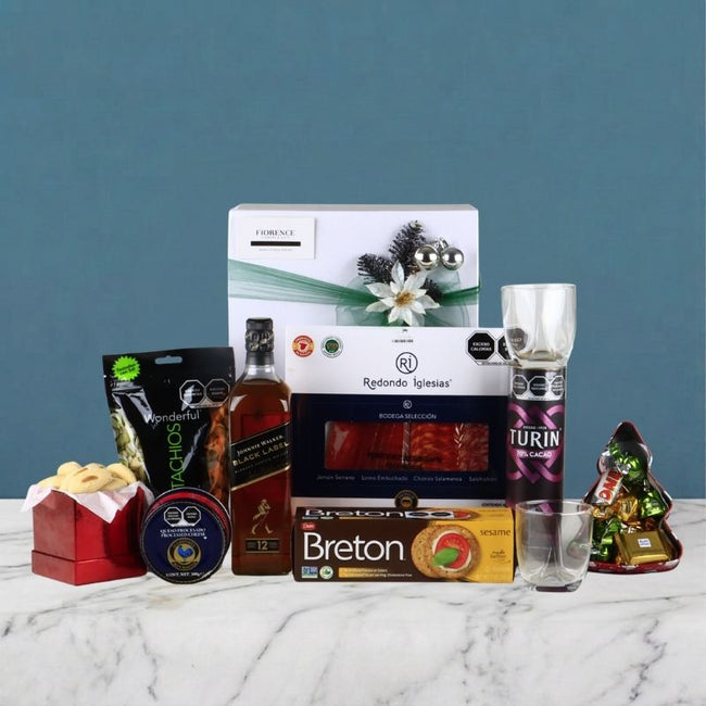 Johnnie Walker Black Label Christmas Gift Box | Gourmet Cheese & Snacks