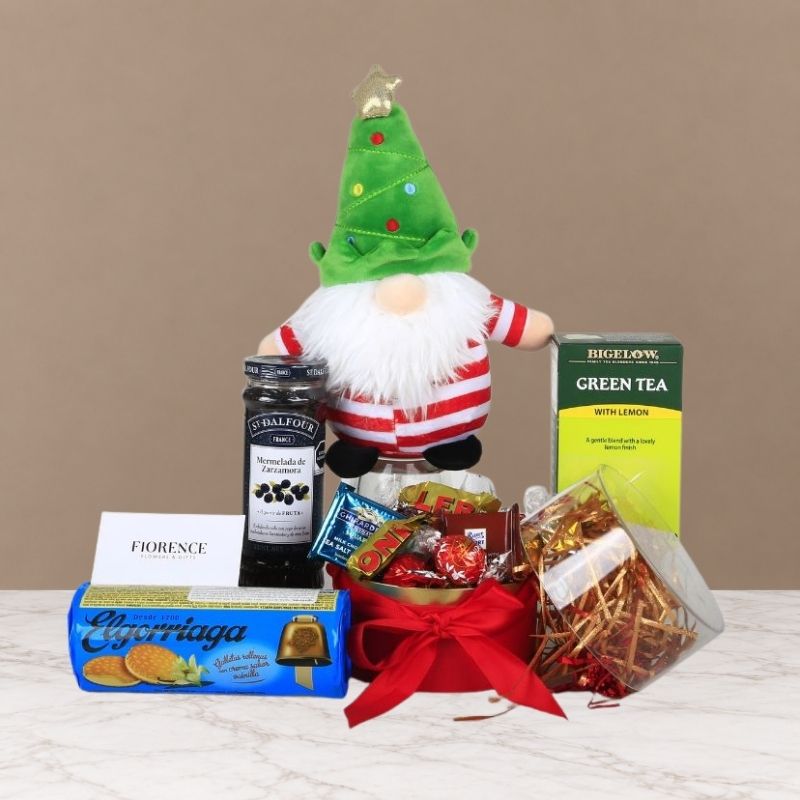 Christmas Elf Plush Toy with St. Dalfour Jam and Gourmet Treats
