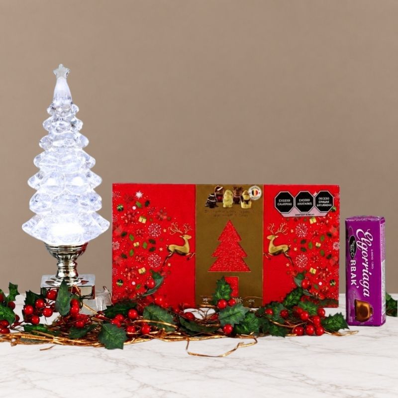 Color-Changing Acrylic Tree with Chocolates and Cookies