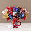 Christmas Candy Bouquet in a Large Mickey and Minnie Mouse Mug