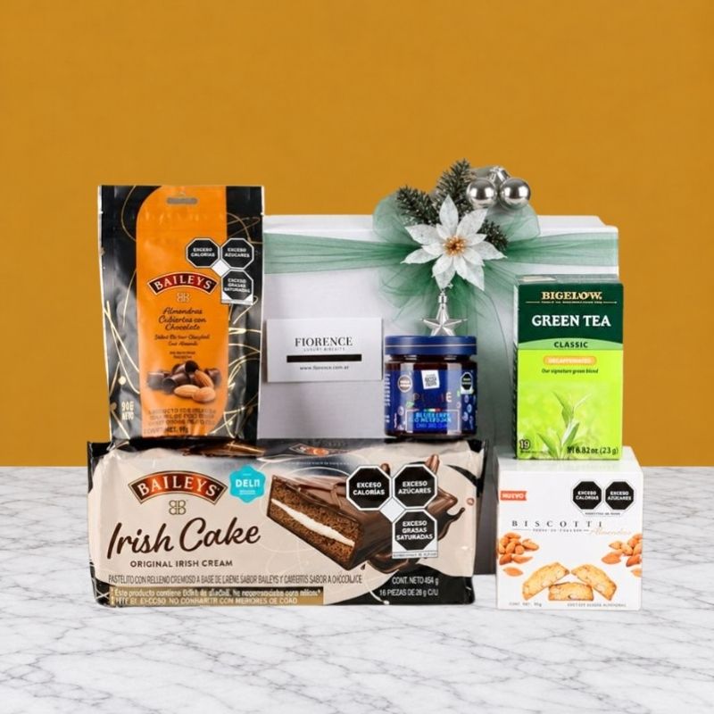 Gourmet Sweet Christmas Gift with Biscotti, Baileys-Flavored Cakes, and More