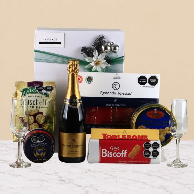 Gourmet Christmas Gift with Baron D'Arignac Sparkling Wine