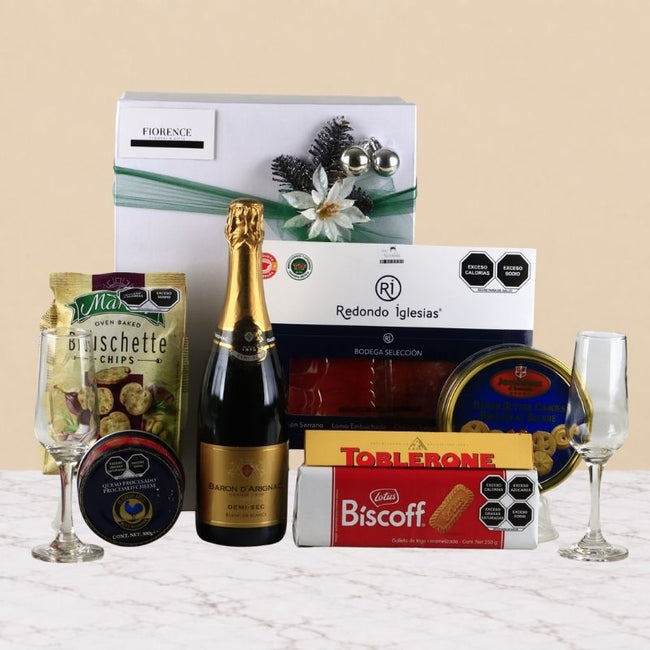 Gourmet Christmas Gift with Baron D'Arignac Sparkling Wine