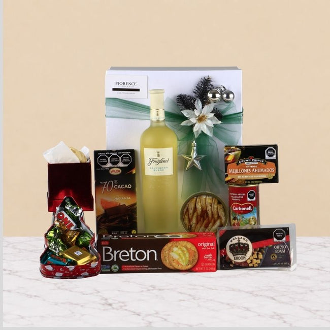 Freixenet Spanish White Wine Christmas Gift Box | Seafood, Cheese & Gourmet Chocolate