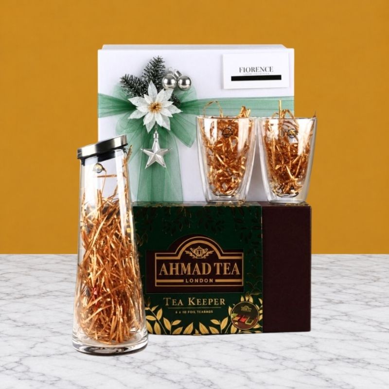 Christmas Gift Box with Ahmad Tea & Villeroy & Boch Set. 