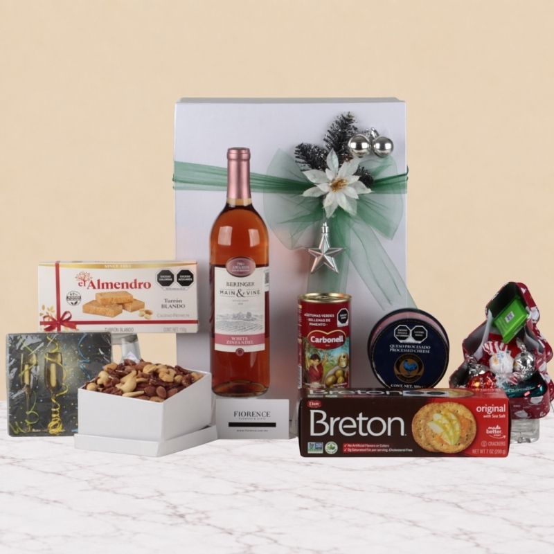 Selección Navideña Gourmet Rosé | Vino Beringer, Queso & Delicias Premium