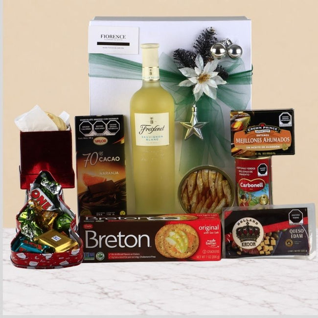 Freixenet Spanish White Wine Christmas Gift Box | Seafood, Cheese & Gourmet Chocolate