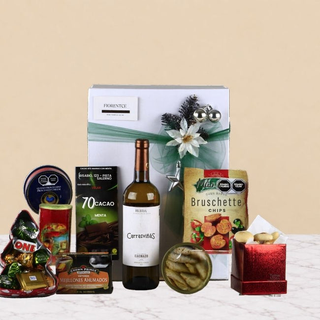 Carrasviñas White Wine Christmas Gift Box | Gourmet Seafood Selection