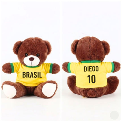Candy Bouquet “Brasil” con Oso Futbolista Personalizado, Dulces y Globo