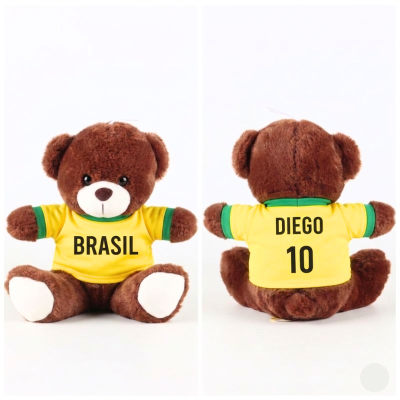 “Brazil” Candy Bouquet with Custom Soccer Bear, Sweets & Balloon