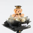 Graduation Bouquet: White Roses & Grad Bear