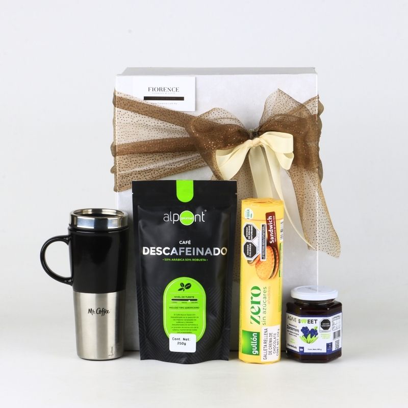 Caja de Regalo Gourmet con Termo Mr. Coffee, Café Premium y Maridaje Dulce