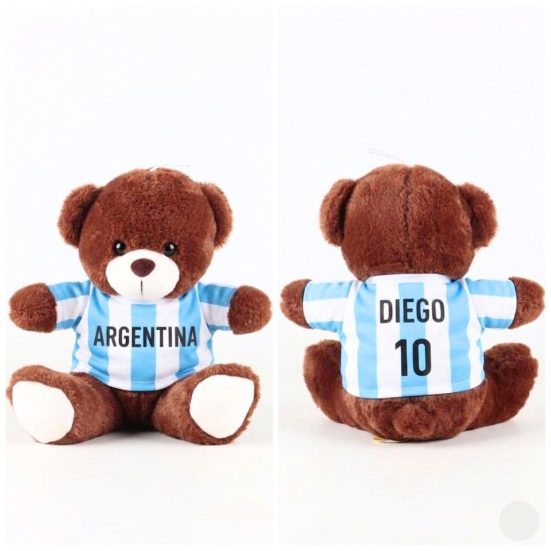“Argentina” Candy Bouquet with Custom Soccer Bear, Sweets & Balloon