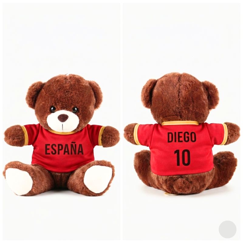 “Spain” Candy Bouquet with Custom Soccer Bear, Sweets & Balloon