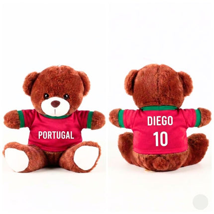 Candy Bouquet “Portugal” con Oso Futbolista Personalizado, Dulces y Globo