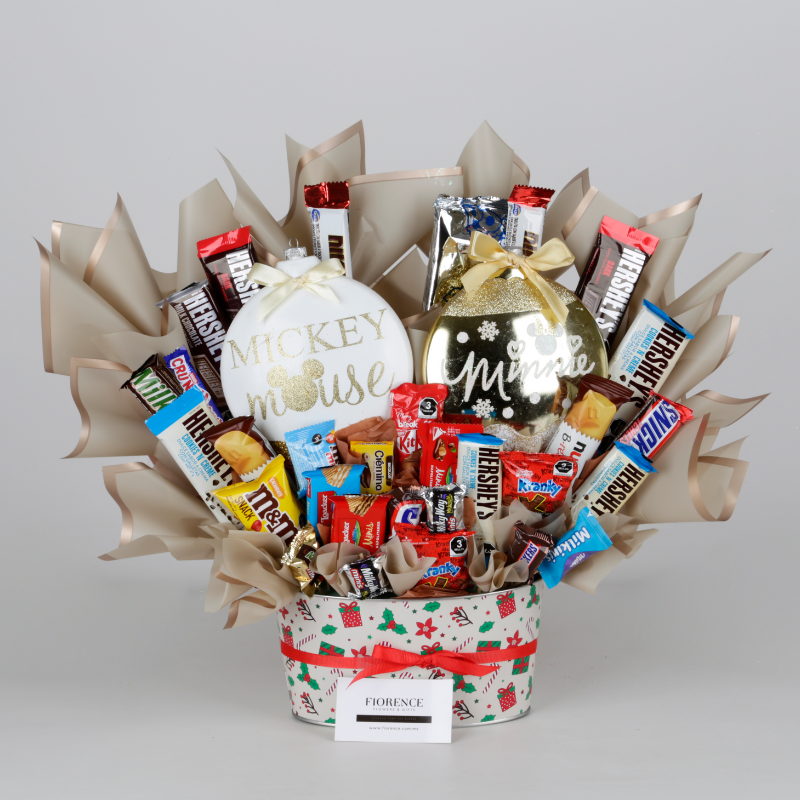 Mickey and Minnie Christmas Chocolate Candy Bouquet